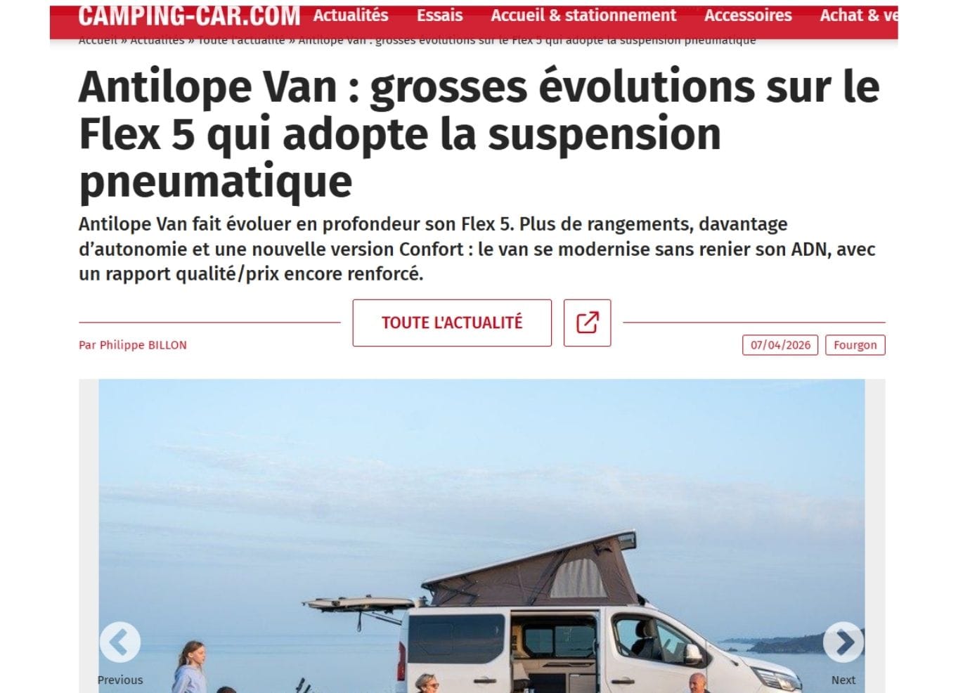 CAMPING-CAR avril 2026 Flex 5 Confort