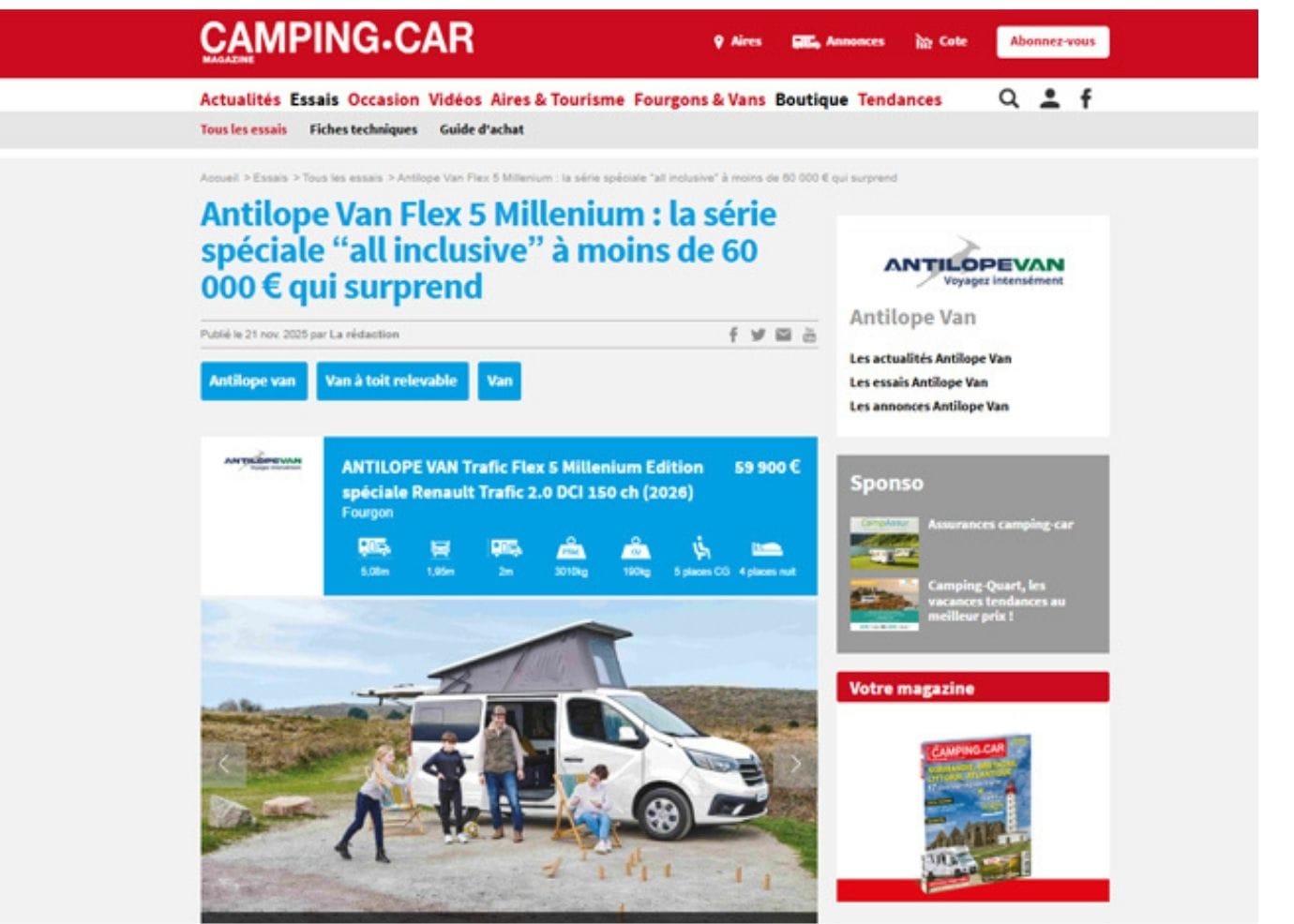 CAMPING-CAR.com 2025 ANTILOPE VAN