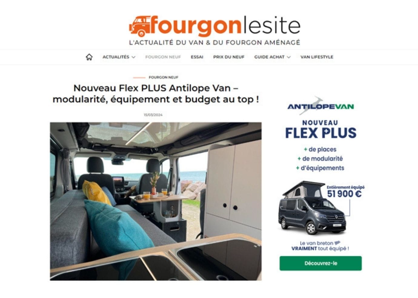 FLEX PLUS Antilope VAN mars 2024